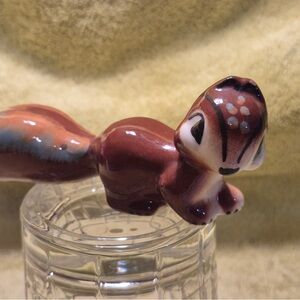 Vintage Ceramic Squirrel Drip Glaze Figurine 5” Retro Kitsch